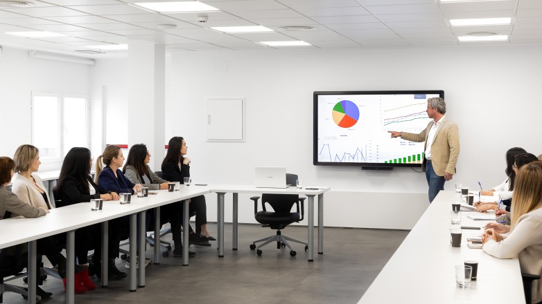 Meetingroom boardroom with interactive screen